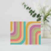 Artistieke Retro Rainbow Groove Pattern Briefkaart (Staand voorkant)