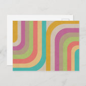 Artistieke Retro Rainbow Groove Pattern Briefkaart (Voorkant / Achterkant)