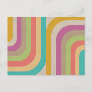 Artistieke Retro Rainbow Groove Pattern Briefkaart