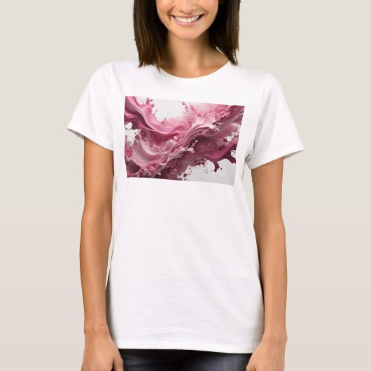 Artistieke Rode ABSTRACTE KUNST Statement T-shirt (Voorkant)