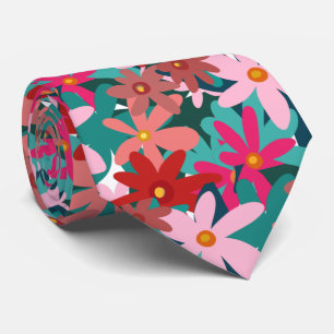Artistieke Rode Bloemen Stropdas – Natuur‑Geïnspir