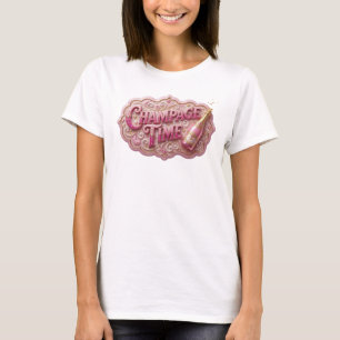 Artistieke Rode CHAMPAGNE TIME Custome T-shirt