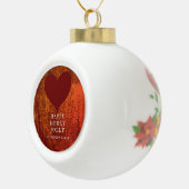 Artistieke Rode Kunsttekenfamilie kerstmis Keramische Bal Ornament (Rechts)