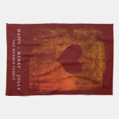 Artistieke Rode Kunsttekenfamilie kerstmis Theedoek (Horizontaal)