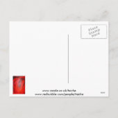 Artistieke rode rozenroze hartvormig feestdagenkaart (Achterkant)