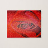 Artistieke rode rozenroze hartvormig legpuzzel (Horizontaal)