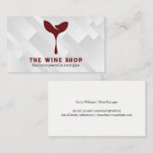 Artistieke rode wijn glas gieten visitekaartje (Voorkant / Achterkant)