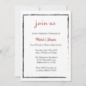 Artistieke Rode, Zwarte en Witte Klasse van 2018 5 Kaart (Achterkant)