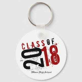 Artistieke Rode, Zwarte en Witte Klasse van 2018 Sleutelhanger