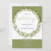 Artistieke romantische groene krans kaart (Voorkant)