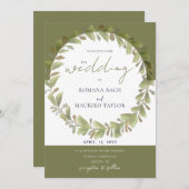 Artistieke romantische groene krans kaart (Voorkant / Achterkant)