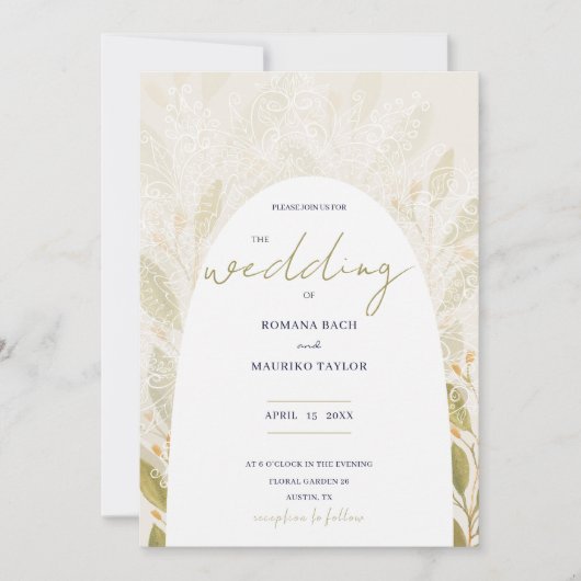 Artistieke Romantische Groene Thee Waterverf Kaart (Voorkant)