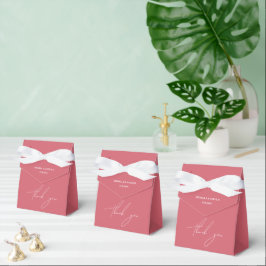 Artistieke Romantische Roze Kalligrafie Bedankdoosjes