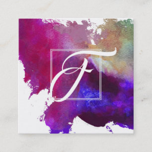 Artistieke roze abstracte aquarel kunst vierkante visitekaartje