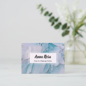 *~* Artistieke roze en blauwe bloem pony Visitekaartje (Staand voorkant)