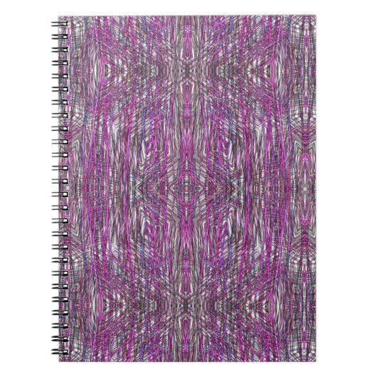 Artistieke roze en grijze lijnen spiral notebook notitieboek (Voorkant)