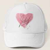Artistieke Roze Hart Hoed Trucker Pet (Voorkant)