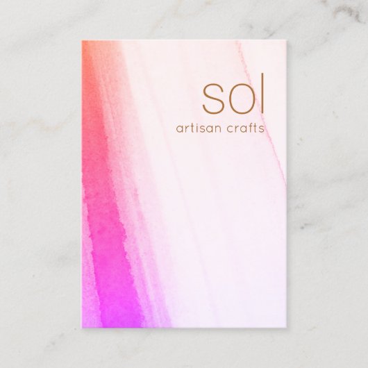 Artistieke roze magenta Waterverf Visitekaartje (Voorkant)