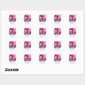 *~* Artistieke Roze Pioen Bloemige Dankjewel AR1 Vierkante Sticker (Vel)