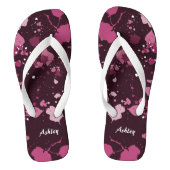 Artistieke roze schilderplaatsnaam teenslippers (Voetbed)