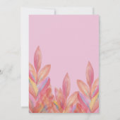 Artistieke Roze Tropische Partij Waterverf Bedankkaart (Achterkant)