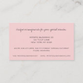 Artistieke roze Tulip Florist Visitekaartje (Achterkant)