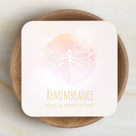 Artistieke roze Waterverf Dragonfly Beauty Spa Vierkante Visitekaartje