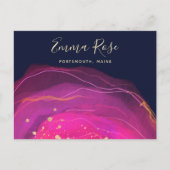 Artistieke roze Waterverf Gold Splatter Briefkaart (Voorkant)