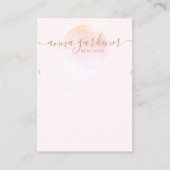 Artistieke roze Waterverf Script Ketting Verweerde Visitekaartje (Voorkant)