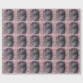 Artistieke roze witte Twig Kerstmis Cadeaupapier (Vlak)