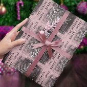 Artistieke roze witte Twig Kerstmis Cadeaupapier