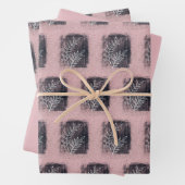 Artistieke roze witte Twig Kerstmis Inpakpapier Vel (In situ)