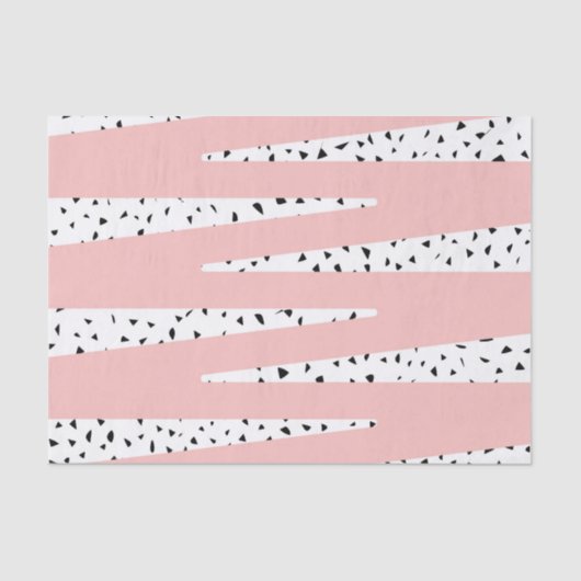 Artistieke roze zigzag & Abstracte driehoeken Tissuepapier (Voorkant)