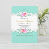 Artistieke Rozen Quinceañera Uitnodiging (Staand voorkant)