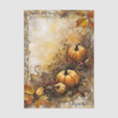 Artistieke rustieke Herfst pompoen en herfstblader Tissuepapier (Voorkant)