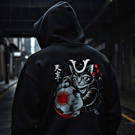 Artistieke Samurai Kat Japan Voetbal voor voetbalf Hoodie