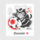 Artistieke Samurai Kat Voetbal Voor Laptops & Auto Sticker (Vel)