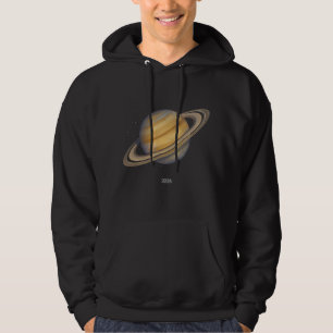 Artistieke Saturnus met levendige ringen Hoodie