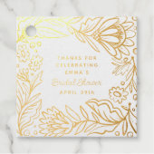 Artistieke Scandinavische Folk Bloemrijke Bruiloft Bedankjes Labels (Voorkant)