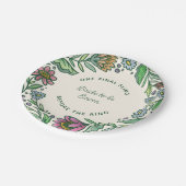 Artistieke Scandinavische Folklore Bloem Bruiloft Papieren Bordje (Gekanteld)