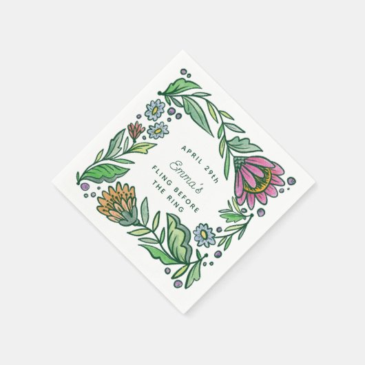 Artistieke Scandinavische Folklore Bruiloft Feest Servet (Hoek)