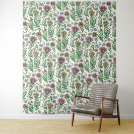 Artistieke Scandinavische folksy bloemenfoto achte Wandkleed