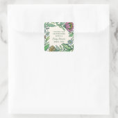 Artistieke Scandinavische Volkse Bloemrijke Baby S Vierkante Sticker (Tas)