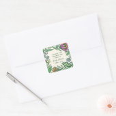 Artistieke Scandinavische Volkse Bloemrijke Baby S Vierkante Sticker (Envelop)