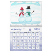 Artistieke scènes aangepaste gedrukte seizoenskale kalender (Jan 2026)