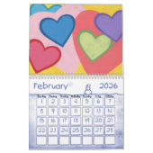 Artistieke scènes aangepaste gedrukte seizoenskale kalender (Feb 2026)