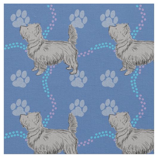 Artistieke schets - Cairn Terrier Stof (Close Up)