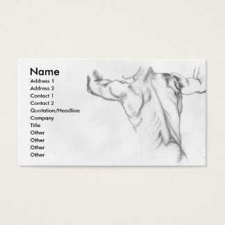 Artistieke schets van een man terug visitekaartje