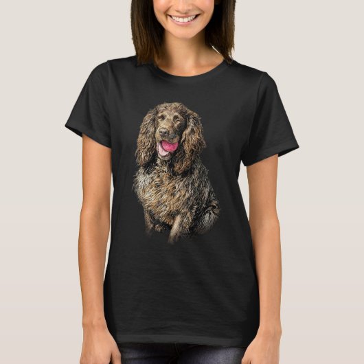 Artistieke schetsportret van Boykin Spaniel T-shirt (Voorkant)