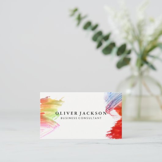 Artistieke schilderpenseelstreek visitekaartje (Staand voorkant)